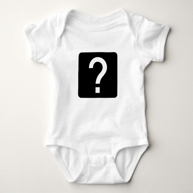 Question Mark Square Panel Baby Bodysuit (Front)