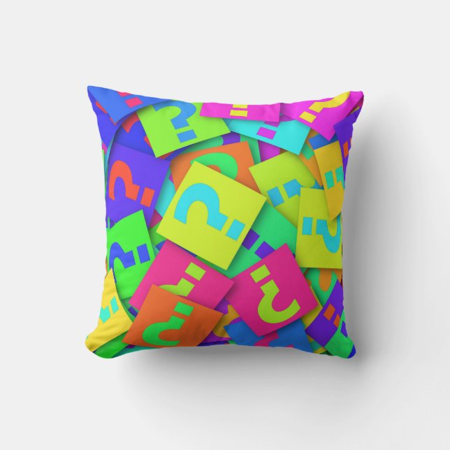 Question Mark Throw Pillow (Front)