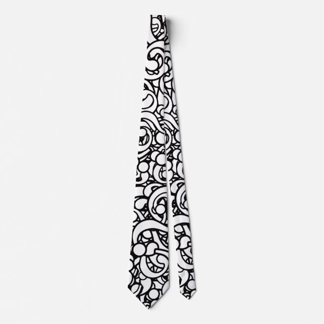 Question mark typographic pattern design neck tie (Front)