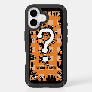 Question Mark with Cartoon Greeblies iPhone 16 Case