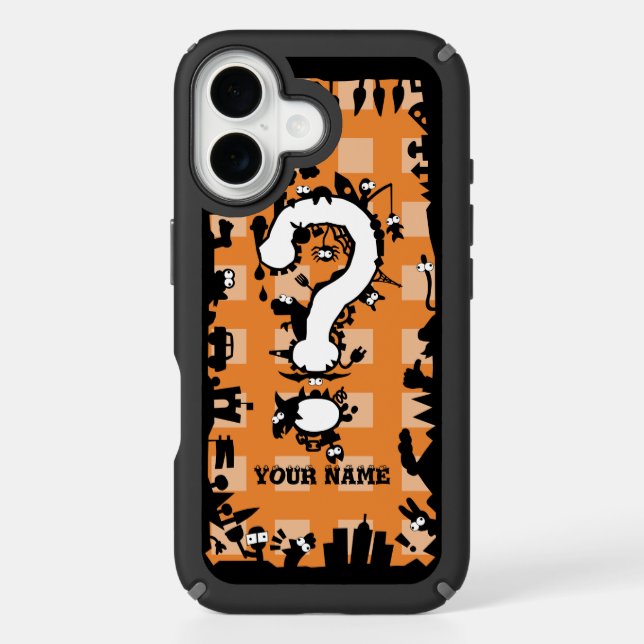 Question Mark with Cartoon Greeblies Speck iPhone Case (Front)