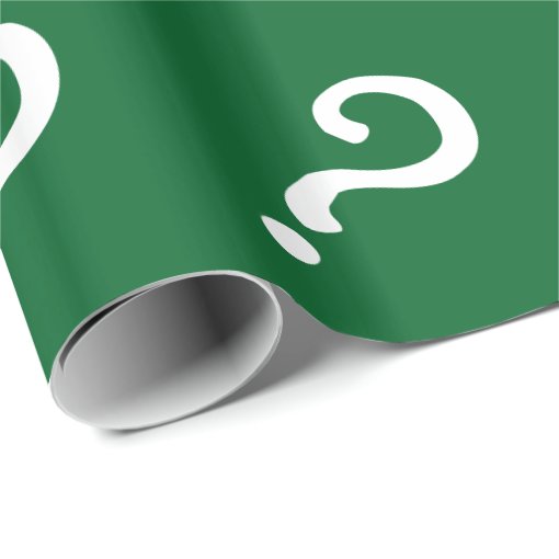 Question mark wrapping paper Green or custom Zazzle