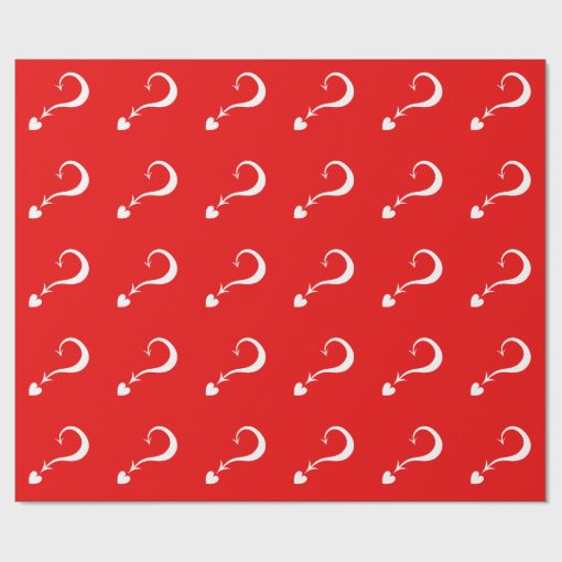 Question mark wrapping paper Red or custom color Zazzle