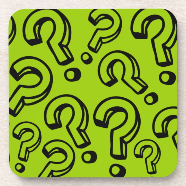 Question Marks Beverage Coaster (Front)