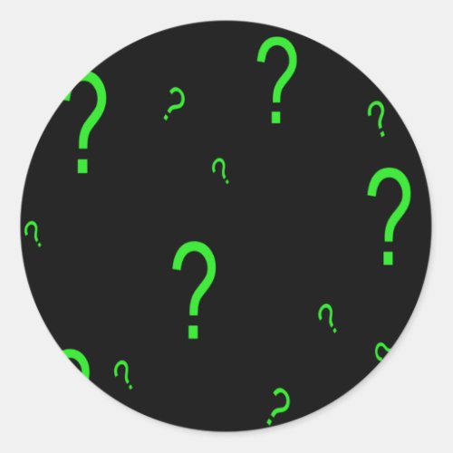 Question Marks Classic Round Sticker