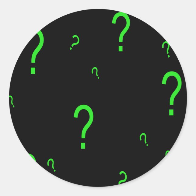 Question Marks Classic Round Sticker (Front)