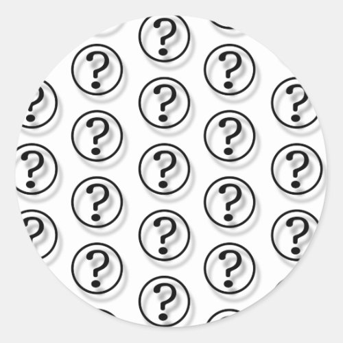 Question Marks Classic Round Sticker