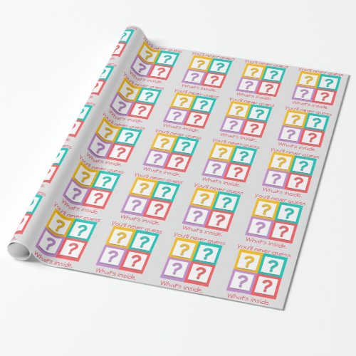 Question marks in squares Who knows Wrapping Paper