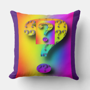 Question Marks Large Throw Pillow
