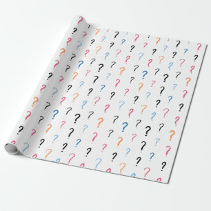 Question marks riddle wrapping paper