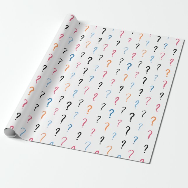 Question marks riddle wrapping paper (Unrolled)