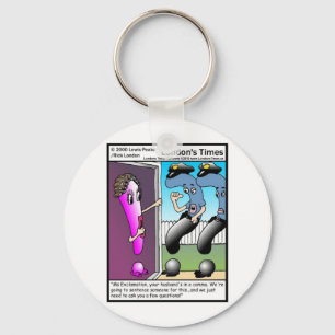 Question Police Funny Cartoon Gifts & Tees Keychain
