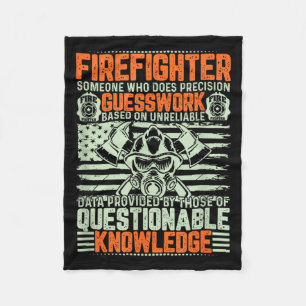 Questionable Knowledge Fireman Gift Proud Firefigh Fleece Blanket