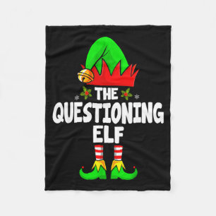 Questioning Elf Group Christmas Funny Pajama Party Fleece Blanket