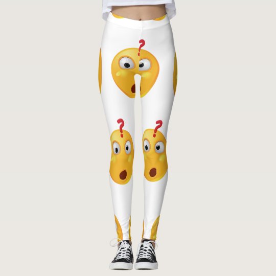questioning emoji on leggings