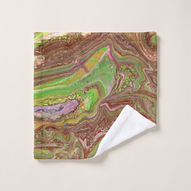 Questions 1 Wild Green Maroon Bath Towels (Wash Cloth)
