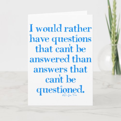 Questions and Answers Card