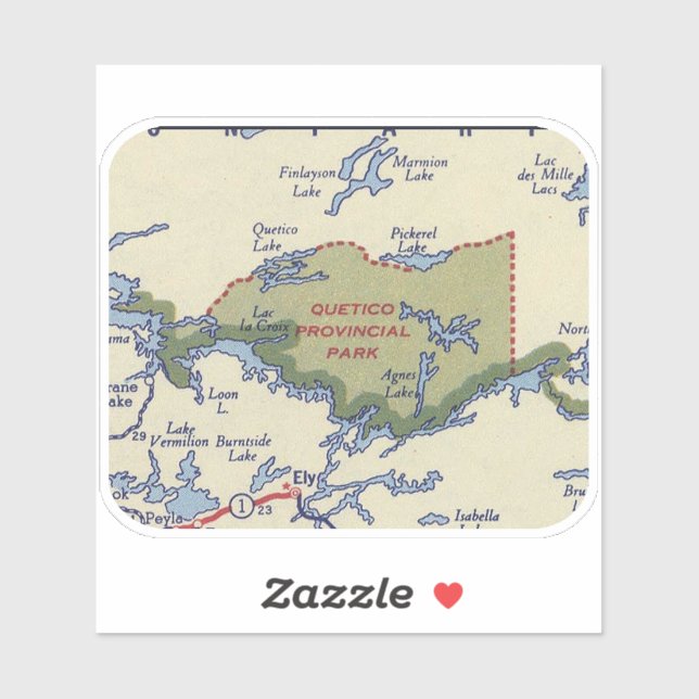 Quetico Provincial Park Map Sticker (Sheet)