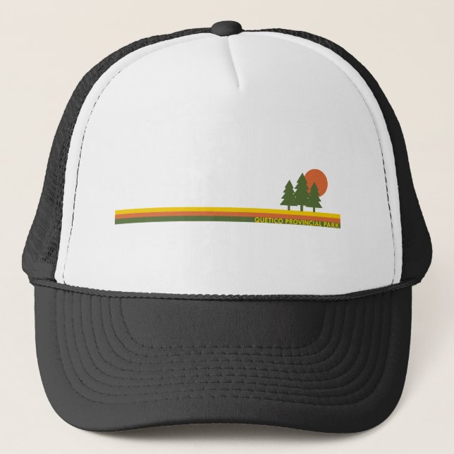 Quetico Provincial Park Pine Trees Sun Trucker Hat (Front)
