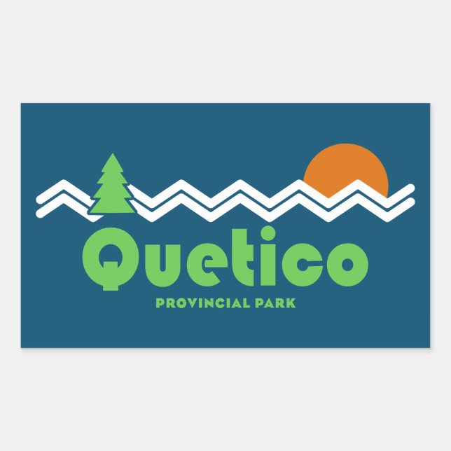 Quetico Provincial Park Retro Rectangular Sticker (Front)