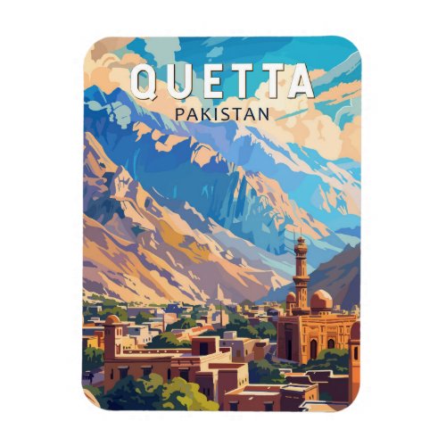 Quetta Pakistan Travel Art Vintage Magnet