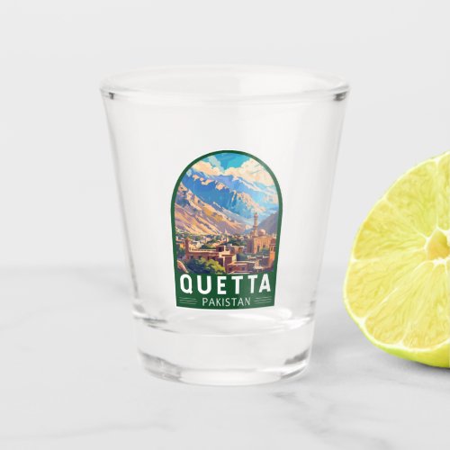 Quetta Pakistan Travel Art Vintage Shot Glass