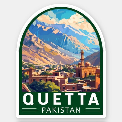 Quetta Pakistan Travel Art Vintage Sticker