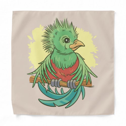 Quetzal bird animal cartoon design bandana