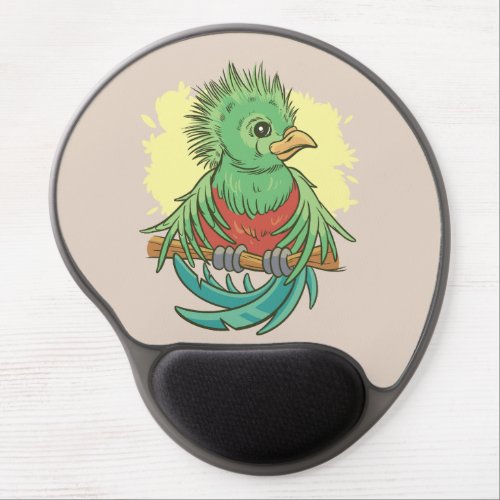 Quetzal bird animal cartoon design gel mouse pad