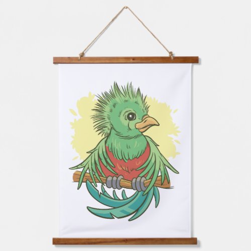Quetzal bird animal cartoon design hanging tapestry