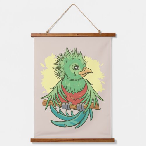 Quetzal bird animal cartoon design hanging tapestry