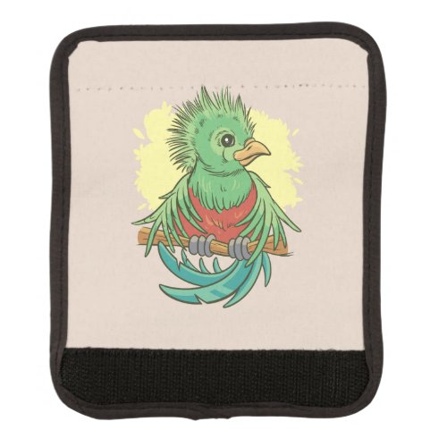 Quetzal bird animal cartoon design luggage handle wrap