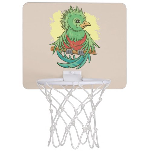 Quetzal bird animal cartoon design mini basketball hoop