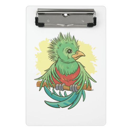 Quetzal bird animal cartoon design mini clipboard