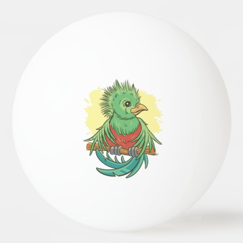 Quetzal bird animal cartoon design ping pong ball