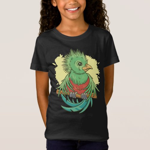 Quetzal bird animal cartoon design T_Shirt