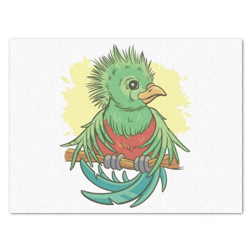 Quetzal bird animal cartoon design tissue paper