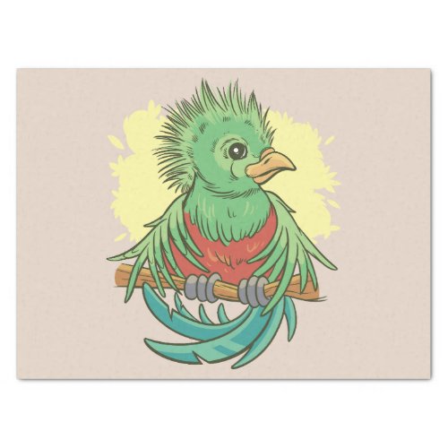 Quetzal bird animal cartoon design tissue paper