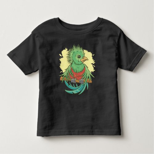 Quetzal bird animal cartoon design toddler t_shirt