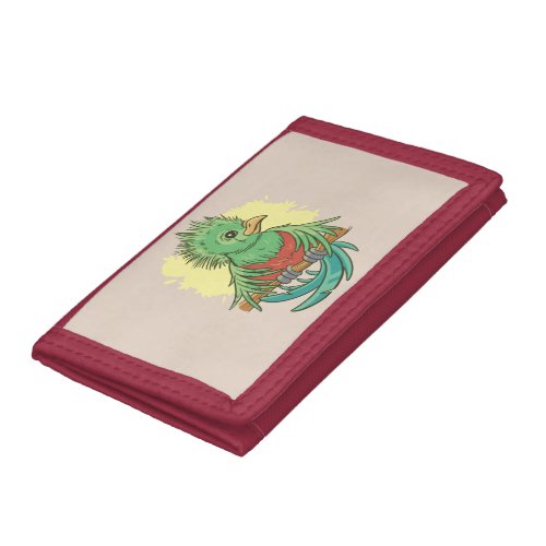 Quetzal bird animal cartoon design trifold wallet