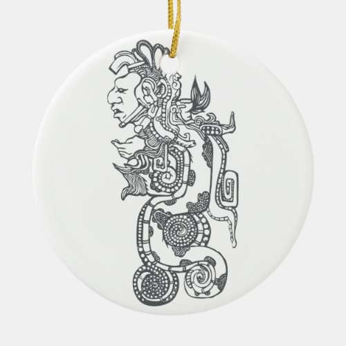 Quetzalcoatl Aztec Art Ceramic Ornament