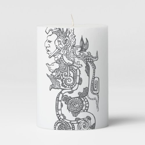 Quetzalcoatl Aztec Art Pillar Candle