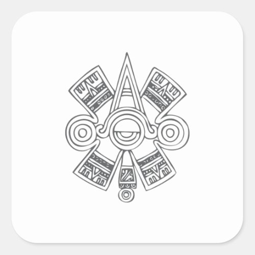 Quetzalcoatl Aztec Art Square Sticker