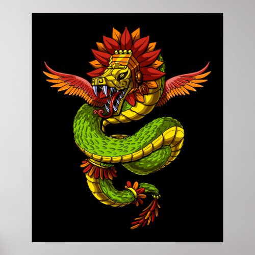 Quetzalcoatl Aztec God Poster