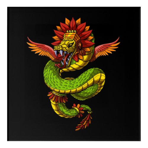 Quetzalcoatl Aztec Snake God Acrylic Print