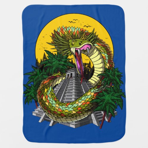 Quetzalcoatl Aztec Snake God Baby Blanket