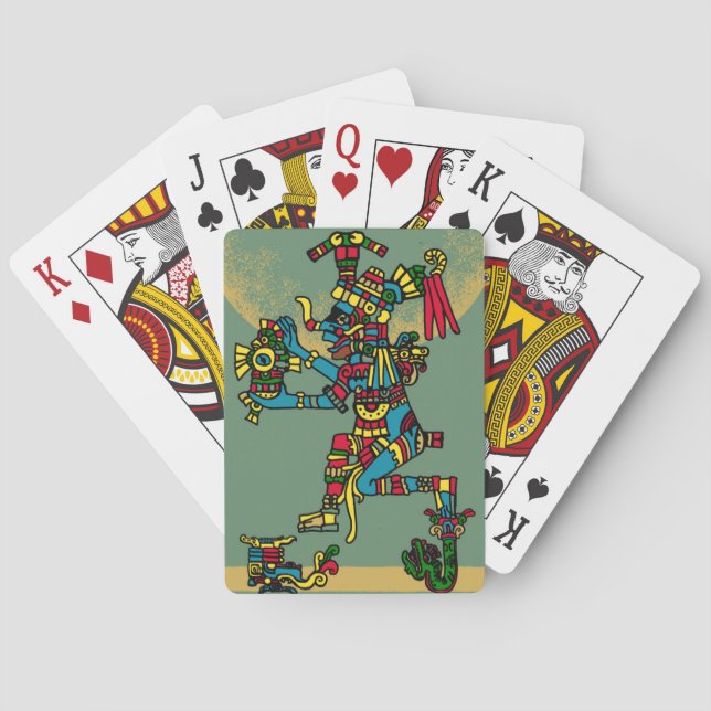 Quetzalcoatl. Aztec Tribal. Poker Cards (Back)