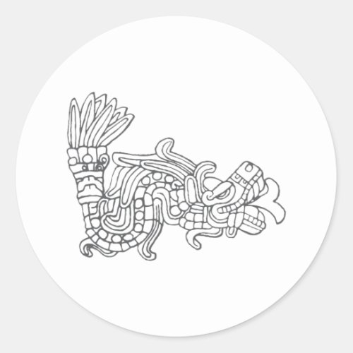 Quetzalcoatl Classic Round Sticker