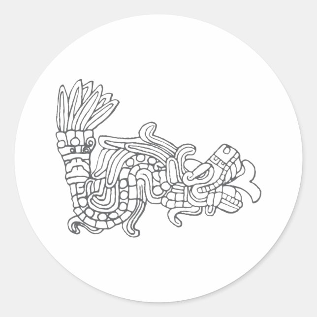 Quetzalcoatl Classic Round Sticker (Front)