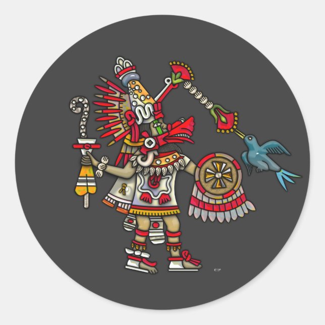 Quetzalcoatl Classic Round Sticker (Front)